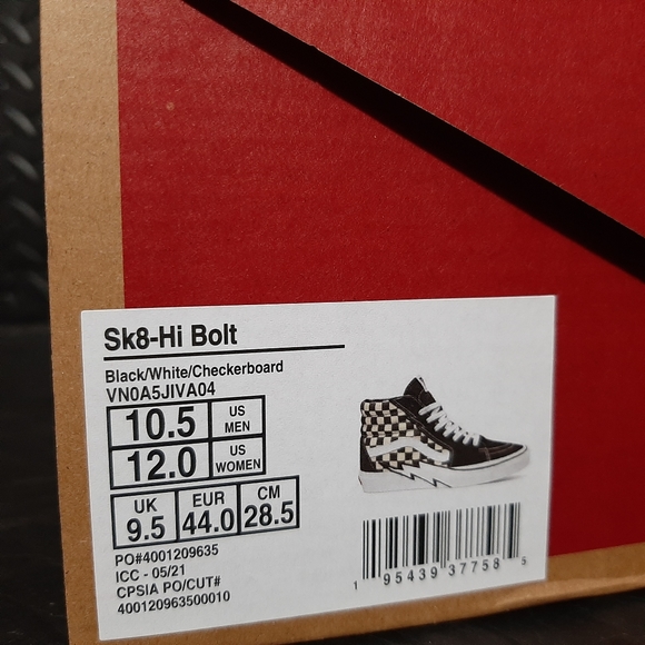 Vans Sk8-Hi Bolt "lightning bolt Checkerboard" VN0A5JIVA04 - Picture 9 of 12